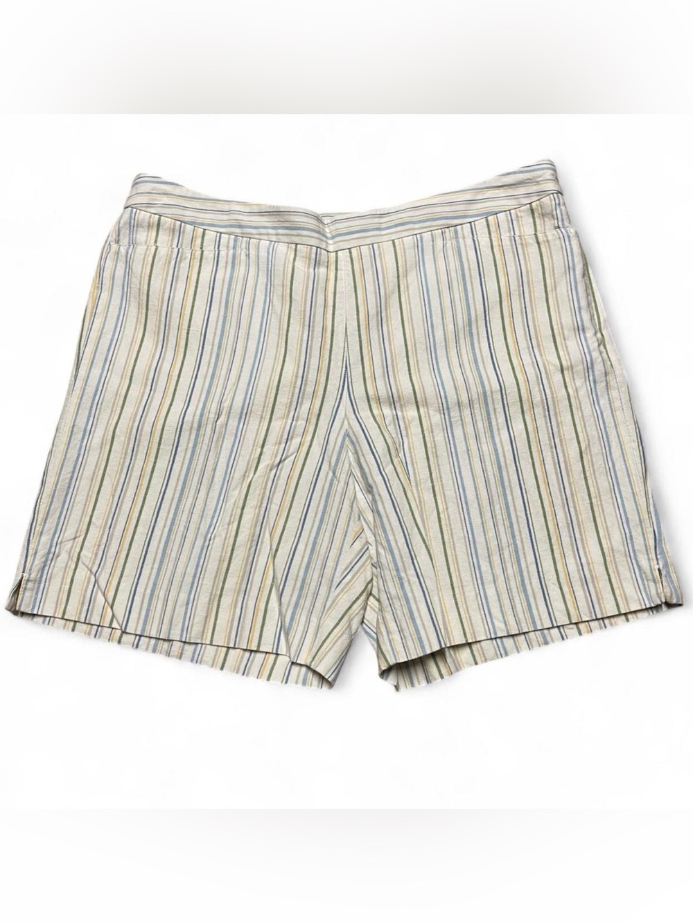 Liz Golf Audra‎ Bermuda Shorts Women’s Size 14 Striped White Linen Blend Summer
